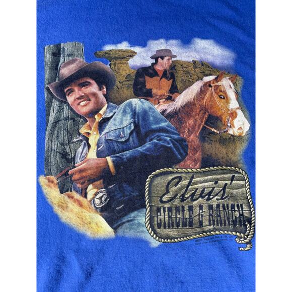 Elvis Circle G Ranch Graphic Tee Blue AAA 2XL - Picture 5 of 6